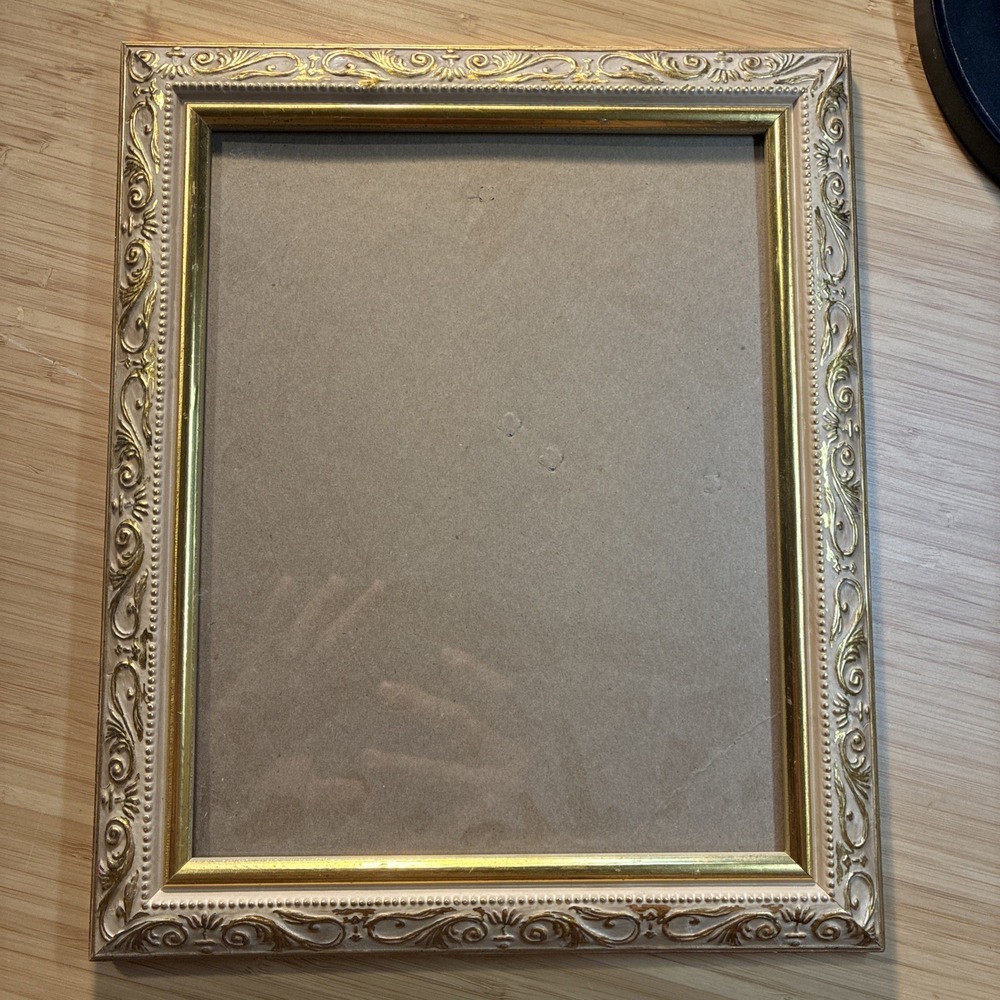 VTG Wooden Gold Gilt Picture Frame – Brass  Approx 12"x10" Fits 7.5x9.5 Picture